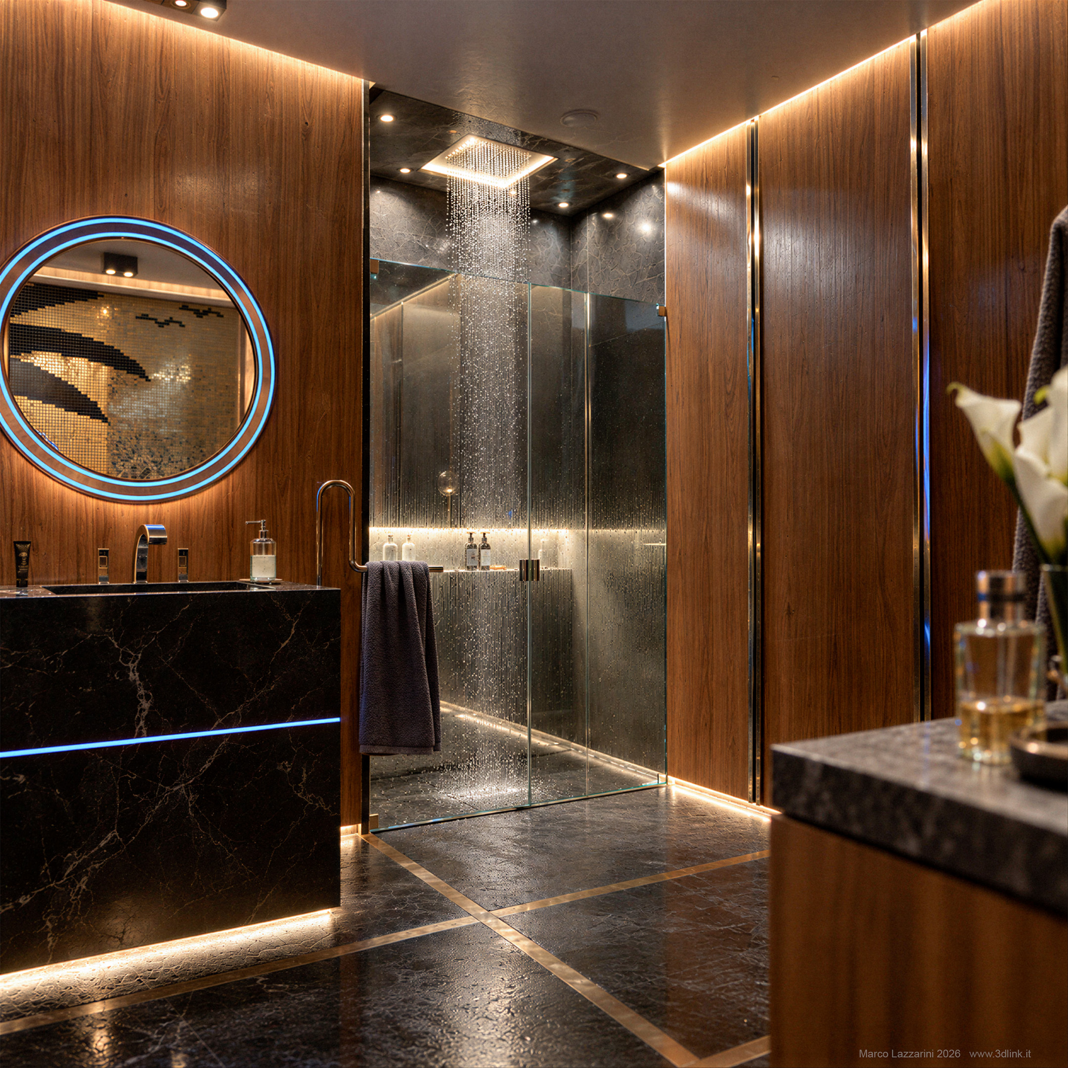Bagno B - Rendering 3D CGI di Marco Lazzarini