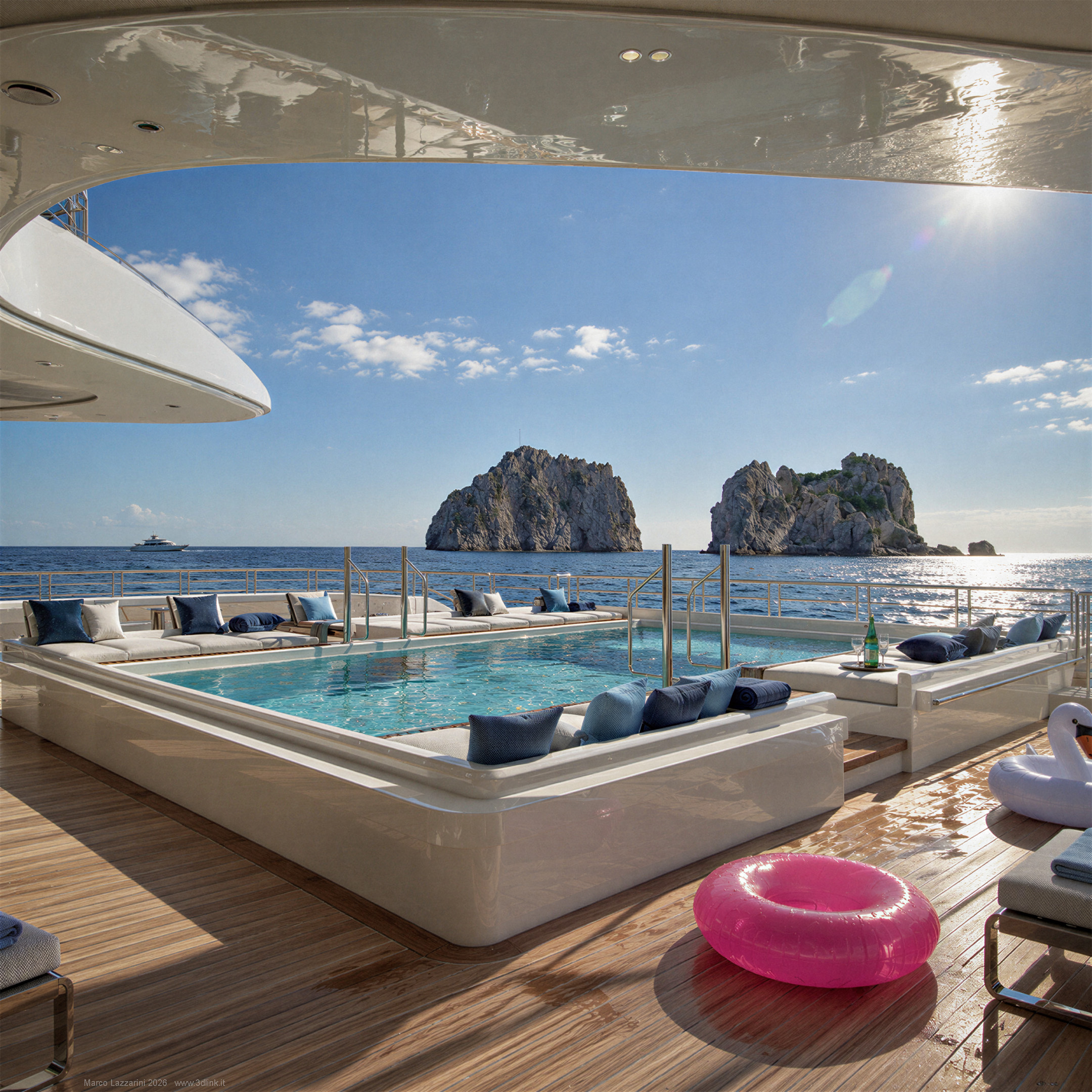Megayacht Piscina - Rendering 3D CGI di Marco Lazzarini