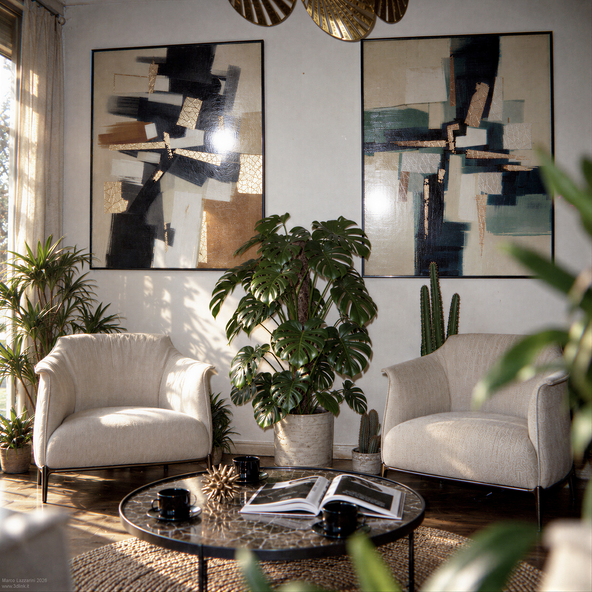 Salottino B2C - Rendering 3D CGI di Marco Lazzarini