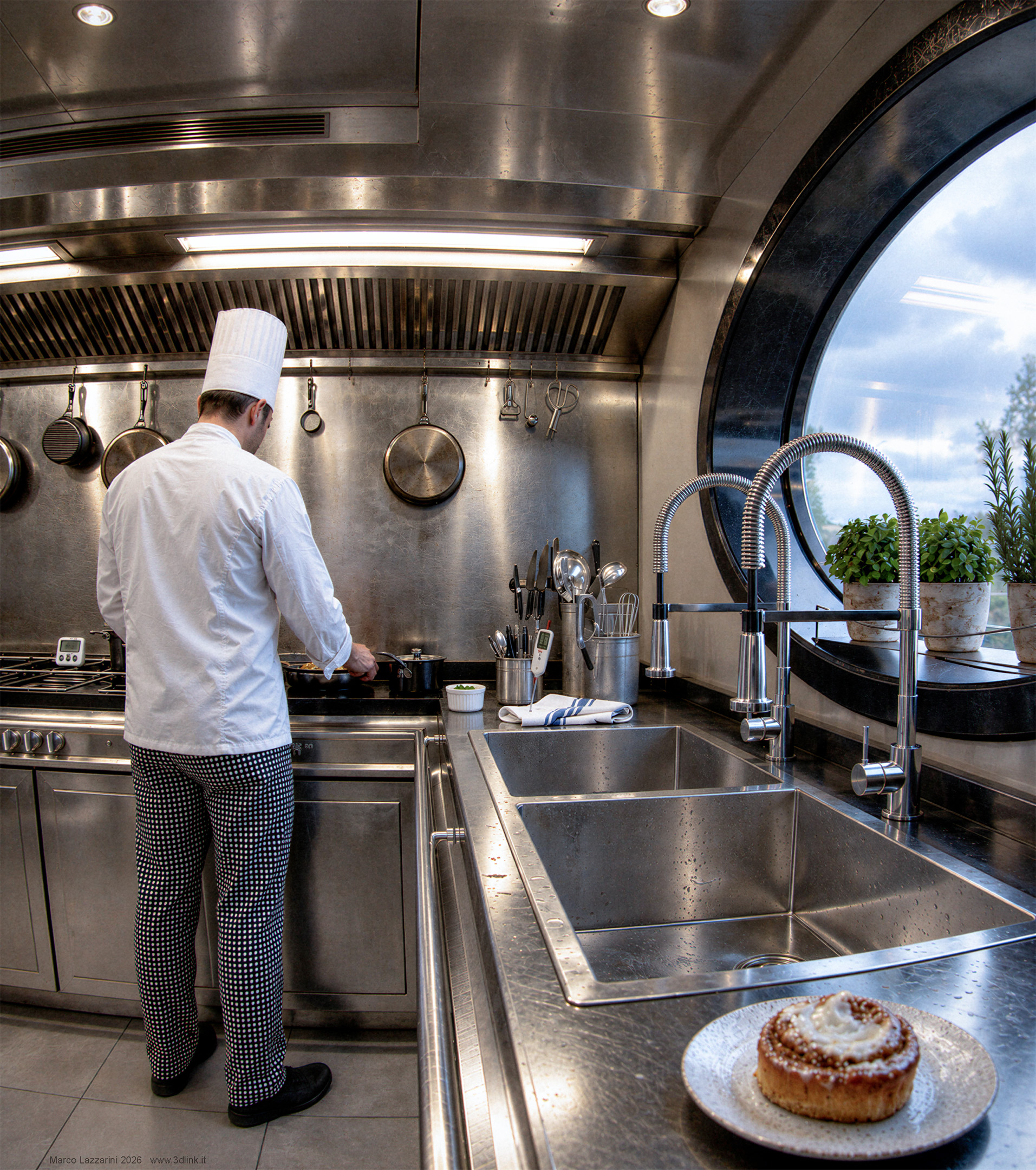 Yacht Galley - Rendering 3D CGI di Marco Lazzarini