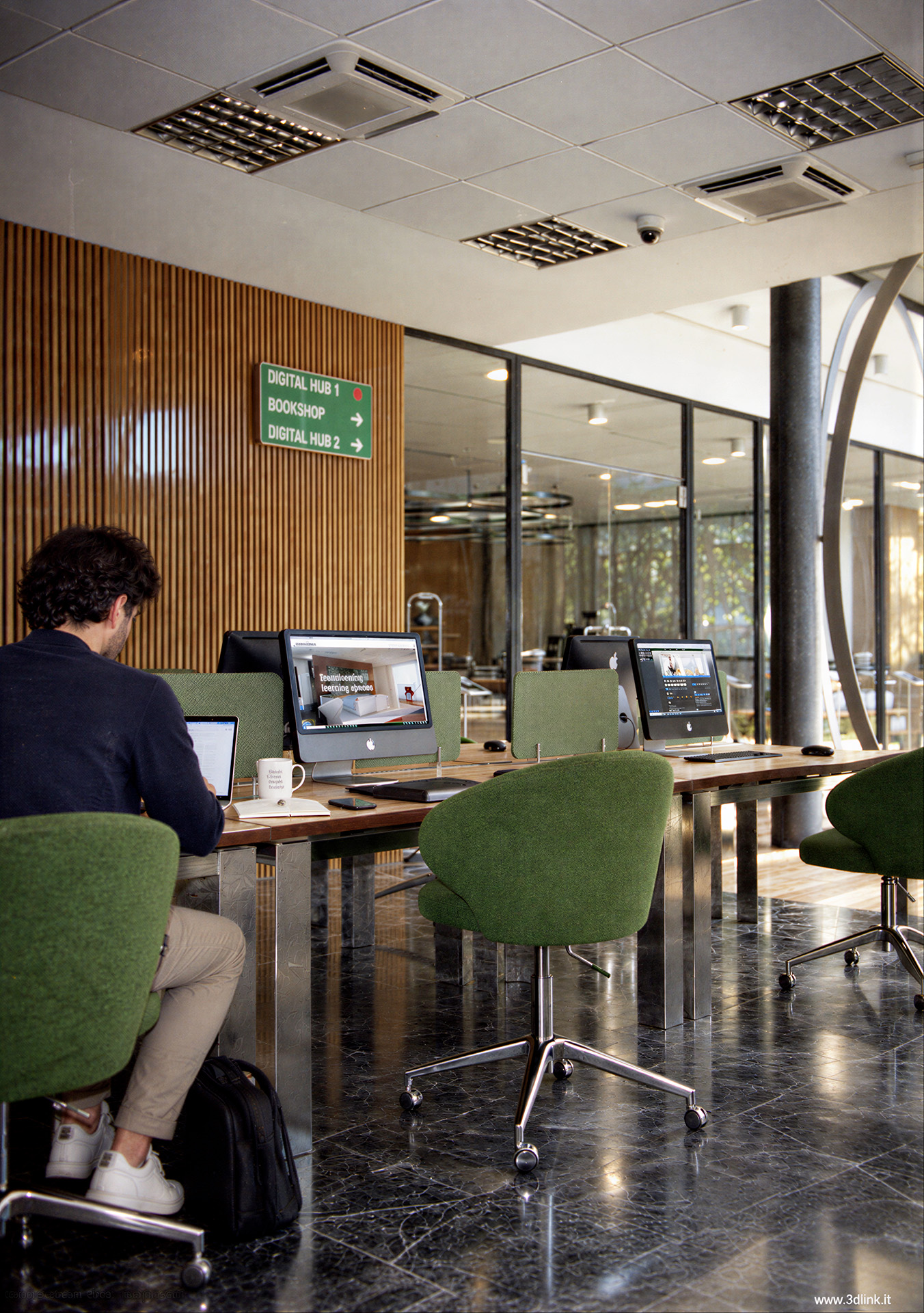 Library1b - Rendering 3D CGI di Marco Lazzarini