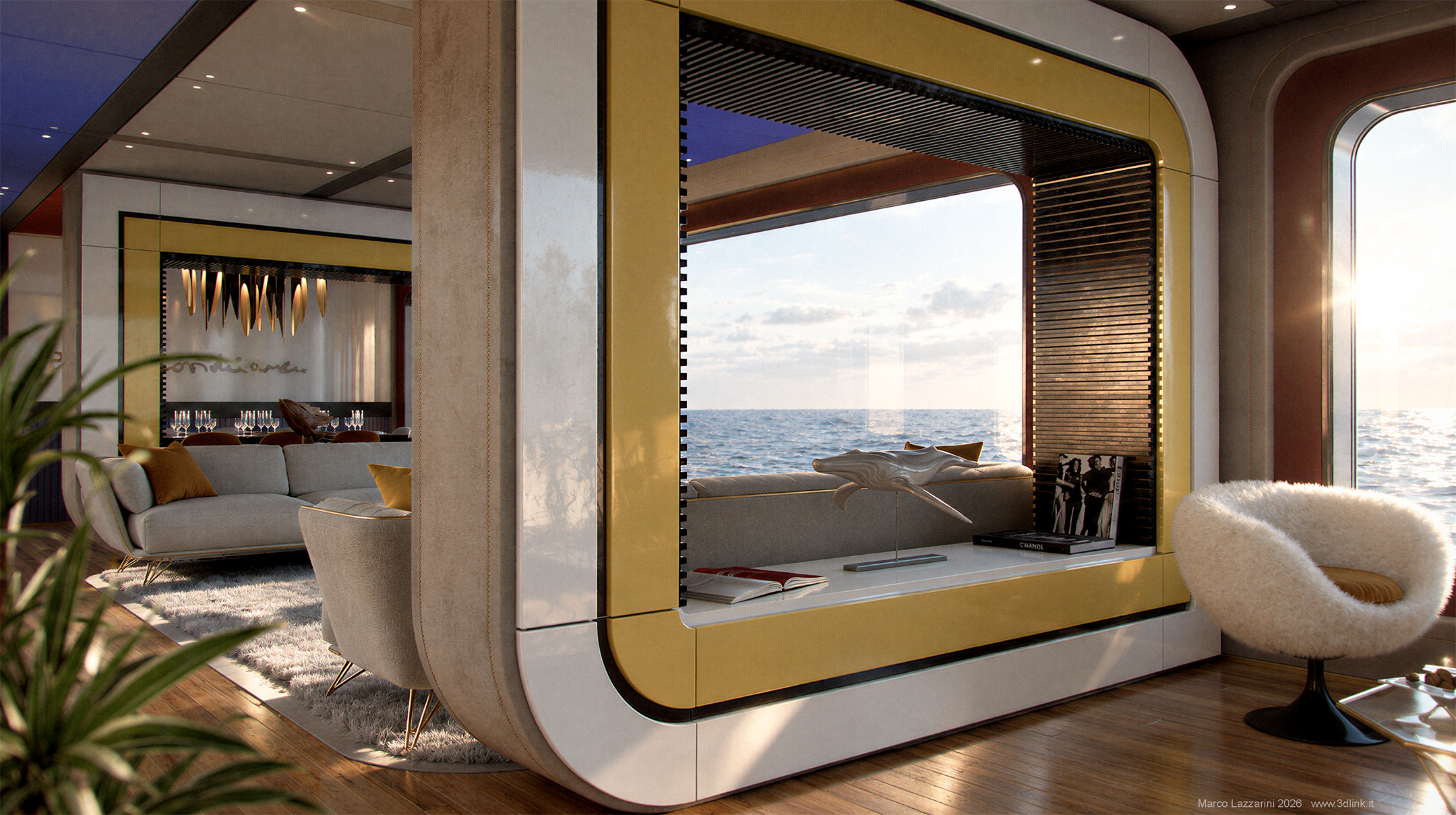 Mainsaloon1b - Rendering 3D CGI di Marco Lazzarini