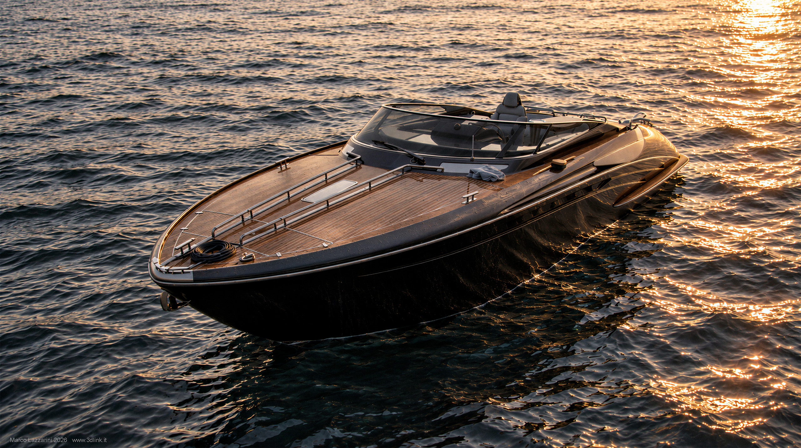 Rendering Riva Alba - visualizzazione 3D barca d epoca