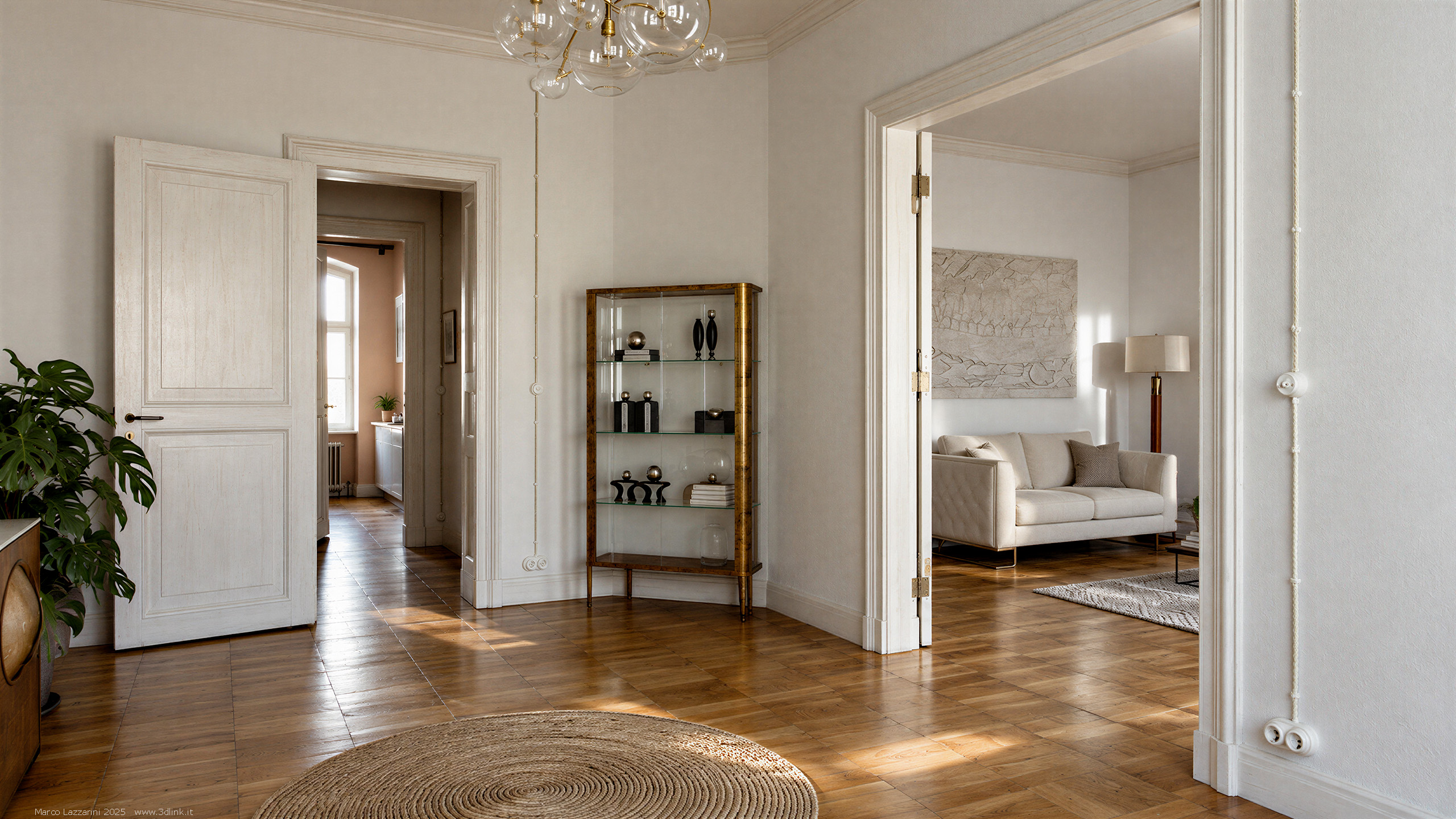 Rendering interior design appartamento - Marco Lazzarini CGI